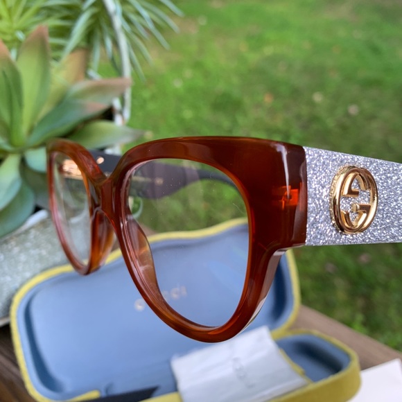 Gucci Accessories - Authentic GUCCI 50 glitter square logo optical gls